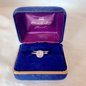Vintage The Vanderbilt Jewel CZ Engagement & Wedding Band Ring Set
